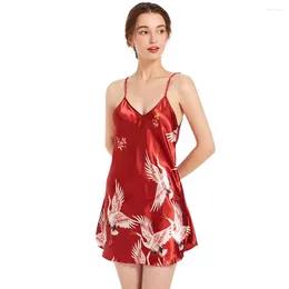 Women's Sleepwear Women Large Size Short Thin Halter Dress Inside The Summer Sexy V-neck Pyjamas Home Wear Female