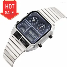 Wristwatches HUMPBUCK Themed Style Square Shape Watch With Temperature Detection For Fashionistas