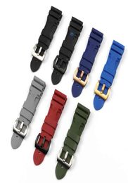 24mm 26mm Nature Silicone Rubber band For Panerai LUMINOR PAM 441 Strap Bracelet Pin Buckle Watch Accessories8459724