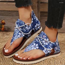 Sandals Print Random Flats Women Shoes Clip Toe Fashion Beach Casual 2024 Summer Designer Dress Brand Female Zapatos