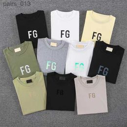 Men's T-Shirts Es Designer Tide T Shirts Chest Letter Laminated Print Short Sleeve High Street Loose Oversize Casual T-shirt 100% Pure Cotton Tops for Men and Women