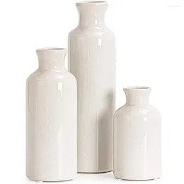 Vases White Ceramic Set Of 3 Rustic Home Decor Decorative Vintage Vase For Table Cabinet Living Room Freight Free