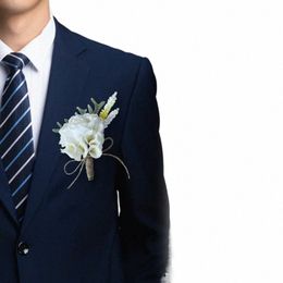 white Rose Corsage For Men Groom Best Man Wedding Party Meeting Persal Decoratis Accories Supplies Q54J#