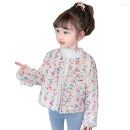 Jackets Girls Coat Floral Pattern For Spring Autumn Childrens Jacket Casual Style Kids Clothes Girl