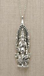 Vintage SilversLord Ganesh God of Fortune Pendant Hindu Elephant Charms CHAIN Choker Statement Necklace Pendant Woman Fashion Jewe2000132