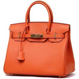 Totes Handbag women Handbags head layer cowhide amber yellow real leather bag women's handbag style