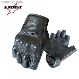 Cycling Gloves Motorcyc Gloves Half Finger ather Fingerss Summer Men Mitt Glove Scooter Moto Accessory Mitten Bike Sports Racing Cycling L48