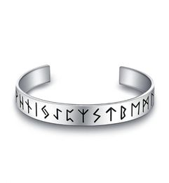 Norse Viking futhark runes bracelet Men Scandinavian Jewellery Vikings pagan for women bangle3839754