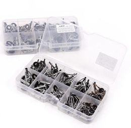 80Pcs Rings Fishing Rod Guide Tip Set Repair Kit DIY Eye Rings for Fishing Rods Stainless Steel Frames With Box Fishing Tackle214F4132835