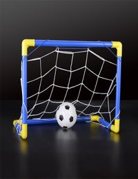 Folding Mini Football Soccer Ball Goal Post Net Set Pump Kids Sport Indoor Outdoor Games Toys Child Birthday Gift Plastic 1718265