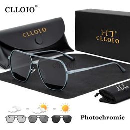 Sunglasses CLLOIO New Fashion Aluminium Photochromic Sunglasses Men Women Polarised Sun Glasses Chameleon Anti-glare Driving Oculos de sol 24416