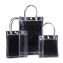 transparet Tote Bag Shop Shoulder Handbag PVC Waterproof Storage Bag for Gifts packaging High Capacity Cosmetic Plastic Bags A8iy#