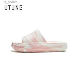 Slippers UTUNE Splash Ink Sandal Slides For Women Men Couple Summer Outside Camouflage EVA Rubber Sandals Beach Shoes Original H240416 B38U