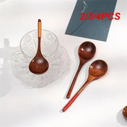 Spoons 2/3/4PCS Coffee Spoon Small Round Kitchen Accessories Soup Natural Wood Wooden Teaspoon Home Tableware