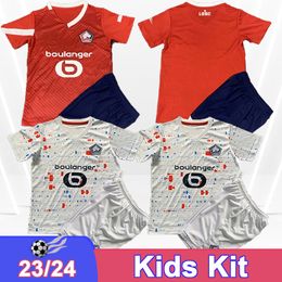 23 24 Lille Kids Kit Soccer Jerseys ANDRE T. WEAH E. ZHEGROVA ONANA M. BAYO FONTE J. MARTIN R. SANCHES BAMBA J. DAVID Home Away Football Shirts Sleeve Uniforms