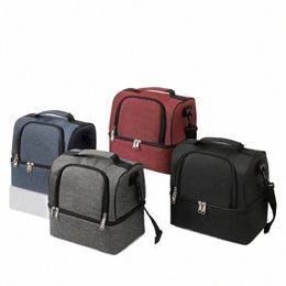 large Capacity Square Thermal Lunch Bags Portable Cooler Bag Insulated Food Bags for Work School Picnic Bento Bags with Zipper 656p#