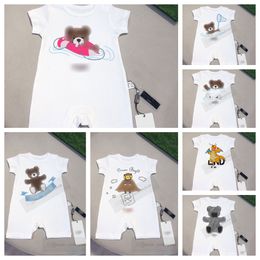 Infant girls letter bear printed rompers 0-24 Months newborn clothes designer baby onepiece toddler boys cotton soft jumpsuits Z7729