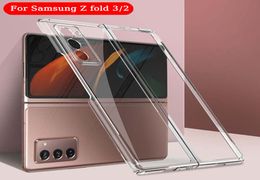 Transparent Phone Case For Samsung Galaxy Z Fold 3 2 5G Front Back Protective Cover Hard Clear Bumper Shell Z Fold3 Fold2 Cases2366585