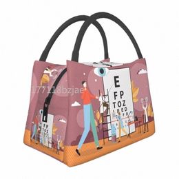 optometrist Optician Thermal Insulated Lunch Bag Women Eye Test Snellen Chart Resuable Lunch Box for Outdoor Picnic Storage Box a9hx#