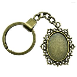 Keychains Oval Fashion Style Cameo Cabochon Pendant Base Setting Aesthetic Nail Charms Supplies For Jewellery Ring Size 30mm