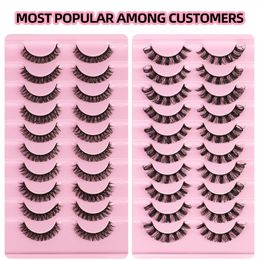 Wholesale The most popular Russian D Curl 10 pairs Eyelashes Supplier Provides Custom Russian Eyelash with pink box