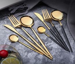 Stainless Steel Mirror Tableware Gold Knife Meal Spoon Fork Tea Spoon Flatware Simple Exquisite Western Dinner Cutlery5448114
