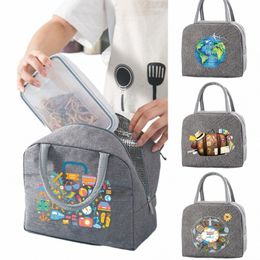 cooler Bag Waterproof Canvas Travel Portable Zipper Thermal Lunch Bag for Women Portable Fridge Bag Lunch Box Food Bags for Kids n09O#