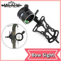 Arrow Archery Compound Bow Sight 2 Pin 0.019 Optical Fiber Pin Aviation Aluminum Adjustable Pointer Shooting Aim Outdoor Hunting Sport