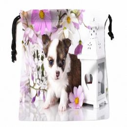 custom Chihuahua dog Drawstring Bags Custom Printed gift bags More Size 18*22cm Compri Type Bags 34Jm#