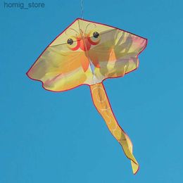 Kite Accessories Yongjian Yellow Dragonfly Kite Easy to fly small kite suitable for beginners or children With 50m kite string Y240416