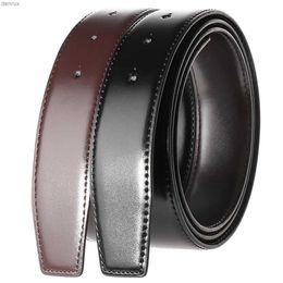 Waist Chain Belts 3.4cm Wide Double-sided Cow Reversible Leather Pin Buckle Belt Without Buckle For Men Personality Men Belt With HolesL240416