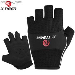 Cycling Gloves X-Tiger Anti-Slip Cycling Gloves High Elastic Breathab MTB Bike Gloves Summer Bicyc Gym Fitness Sports Half Finger Gloves L48