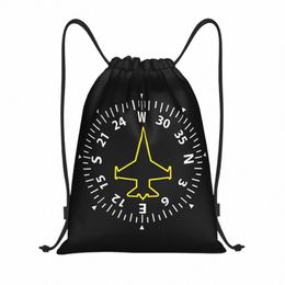 custom Jet Fighter Pilot Drawstring Bag for Training Yoga Backpacks Women Men Aviati Aeroplane Aviator Sports Gym Sackpack z0o0#