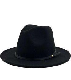 Simple Women Men Wool Vintage Gangster Trilby Felt Fedora Hats With Wide Brim Gentleman Elegant Lady Winter Autumn Jazz Caps4687788032592