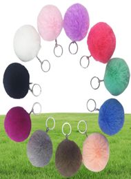 Artificial Rabbit Fur Ball Plush Fuzzy Fur Key Chain Ball Keychain Car Bag Keychain Key Ring Pendant Jewellery with Ring sxjun21227134