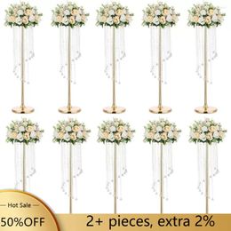 Vases 10 Pcs 35.4in Tall Vase Gold Crystal Flower For Weddings Room Decor Elegant Decorations Freight Free