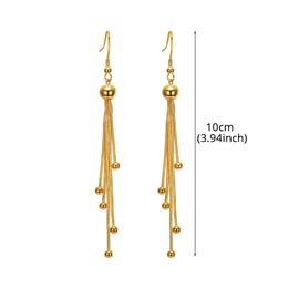 Dangle Chandelier 2024 New Long Tassel Earrings For Women 14K Yellow Gold Drop Earing Korean Fashion Jewelry Gifts Delivery Dhdwt