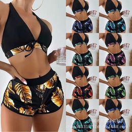Mingyi Womens Fashion Multi Colour Printing High End Sexy Bikini Three Piece Swimwear
