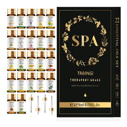 Pure Natural Essential Oils 22pcs Gift Box SPA Set for Skin Hair Care Bath Massage Perfume Soap Candle Making Diffuser Aroma Oil 240416