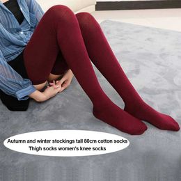 Sexy Socks 2023 Warm Knee Socks Women Cotton Thigh High Over The Knee Stockings For Ladies Girls Super Long Stocking Sexy 80cm 240416