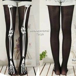 Sexy Socks Women Halloween Costume Skeleton Bone Socks Sexy Pantyhose Tights for Party Bar P8DB 240416