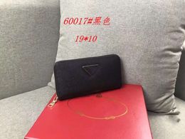 Fashionable Men's and Women's Universal Cross Pattern Long Zipper Wallet Triangle Logo 75% factory wholesale