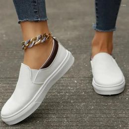 Casual Shoes Spring/autumn Round Toe Flats Microfiber Concise 2024 High Quality Female Slip-on Sewing Adult Sapatos Rasos