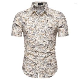 Men's Casual Shirts Vintage Graphic For Men Clothing 3D Printing Hawaiian Beach Short Sleeve Y2k Tops Clothes Lapel Blouse