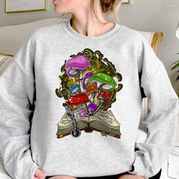 Women's Hoodies Magic Mushrooms Alien Women Kawaii Fleece 90s Clothing Hooded Shirt Streetwear Pullover