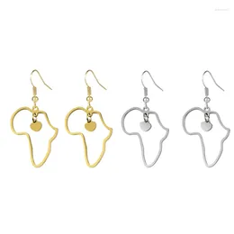 Dangle Earrings Africa Map Earring Stainless Steel Jewelry Heart Of Ethnic For Women Men Ladies Gifts