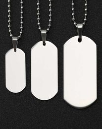 Dog Necklace Dog Military Army Nameplate Engraved Id Blank Silver Color Pendant Stainless Steel Jewelry Men Wholesale4011760