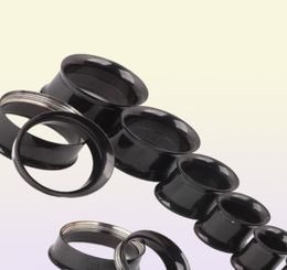 Mix 520mm 72pcs Stainless Steel black Ear Tunnel Body Jewellery double Flare Flesh Tunnel internally threaded14400144707380