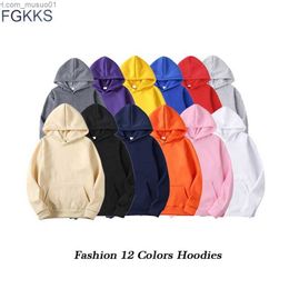 Men's Hoodies Sweatshirts FGKKS Brand Pullover Men Hoodie Autumn Hip Hop Streetwear Men Sweatshirts Hoodies Solid Colour Hoodie Male 211117L2402