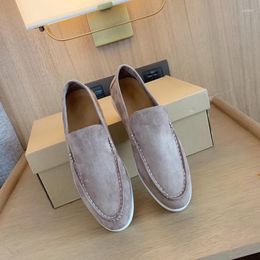 Dance Shoes Original Summer Casual Women Loafers Suede Leather Comfortable Slip-on Designer Moccasins Driving Lazy Men Flat